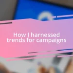 How I harnessed trends for campaigns