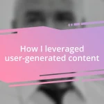 How I leveraged user-generated content