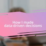 How I made data-driven decisions