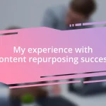 My experience with content repurposing success