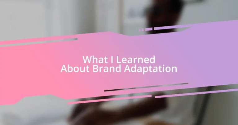 What I Learned About Brand Adaptation