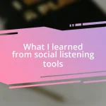 What I learned from social listening tools